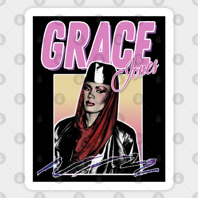 Grace Jones #2 /// 80s Styled Aesthetic Tribute Art Sticker by DankFutura